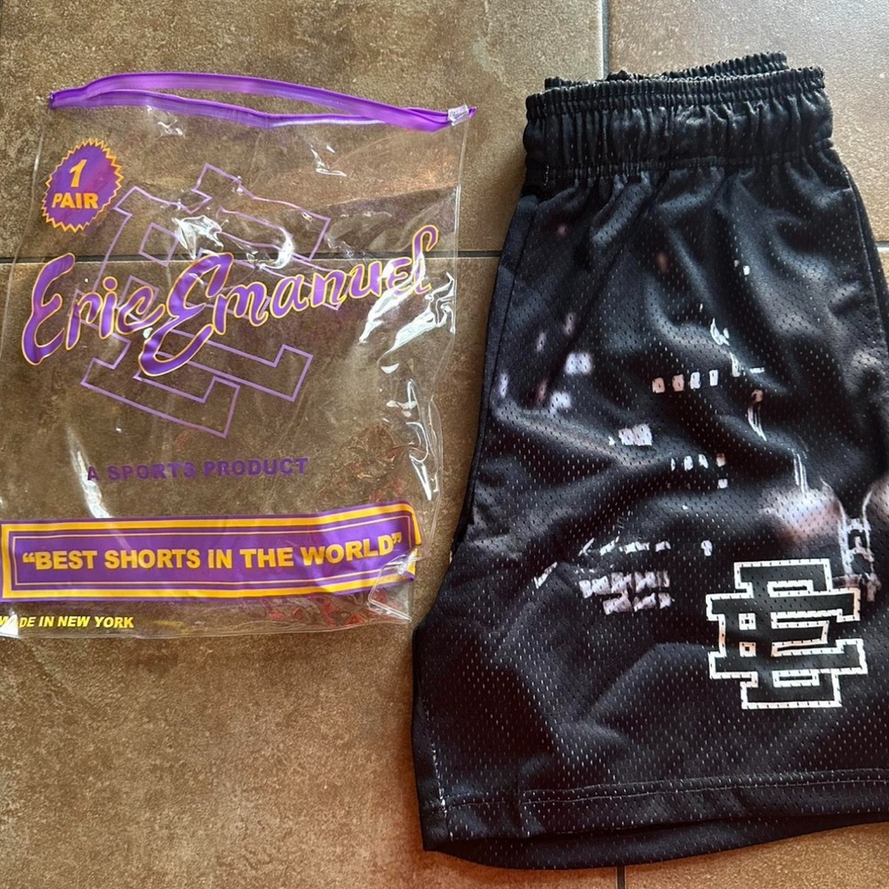 Eric Emanuel Black Mesh Sports Shorts